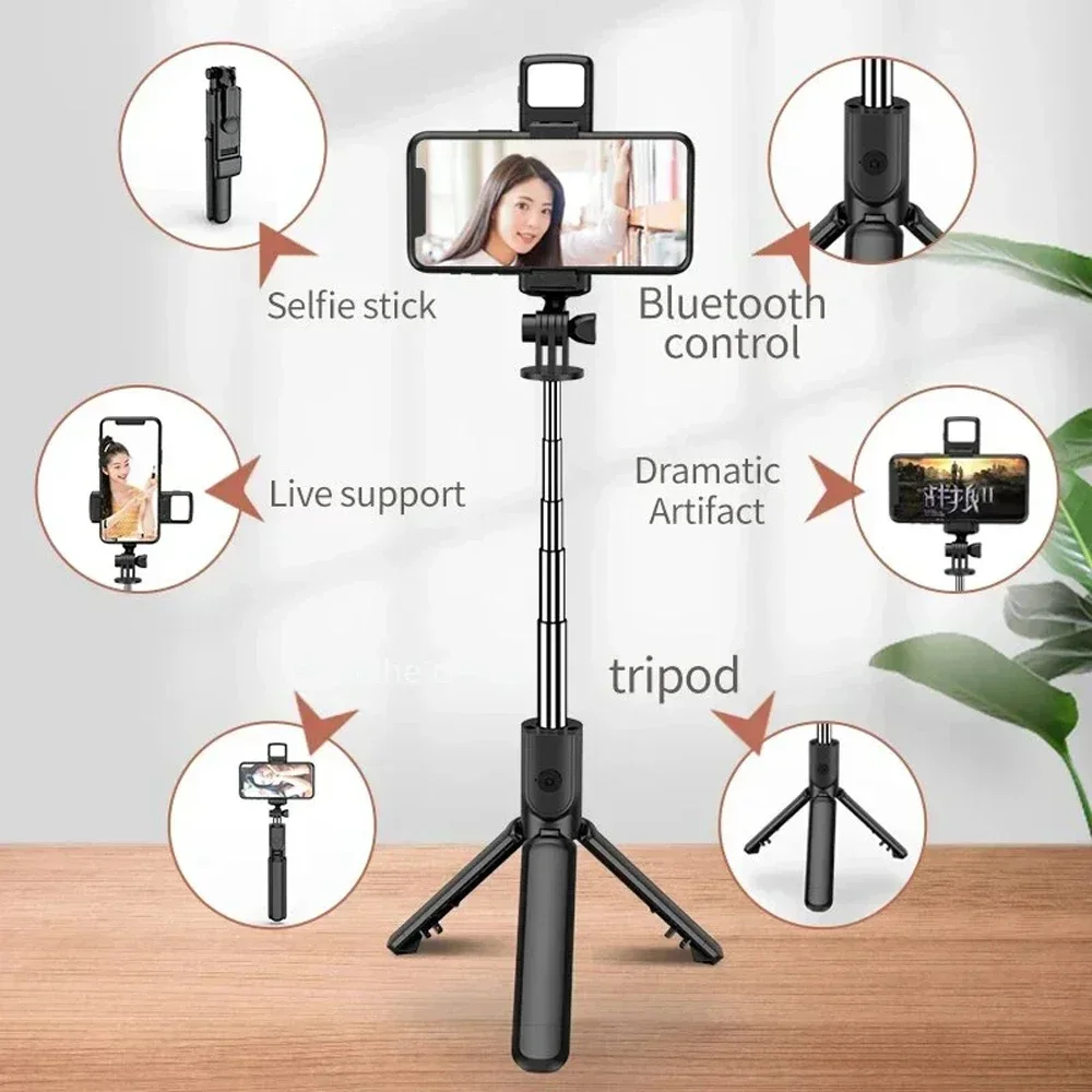 3In1 Bluetooth Wireless Selfie Tripod With Fill Light Shutter Remote Control Portable Foldable Monopod iPhone Smart Phone selfie stick tripod selfie stick cell phone selfie stick smartphone selfie stick phone selfie tripod
