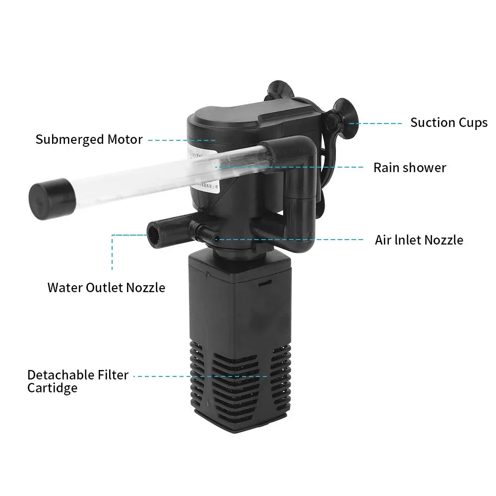 3 in 1 Oxygen Filter Aquarium Silent Aeration Pump Fish Tank Filter Oxygen Submersible Water Purifier Aquarium Pump aquarium filter fish tank oxygen pump aquarium water pump