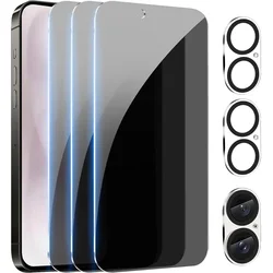 3 - Pack Privacy Screen Protector with Camera Lens Protection - Anti - Spy Tempered Glass Film (For iPhone 15)