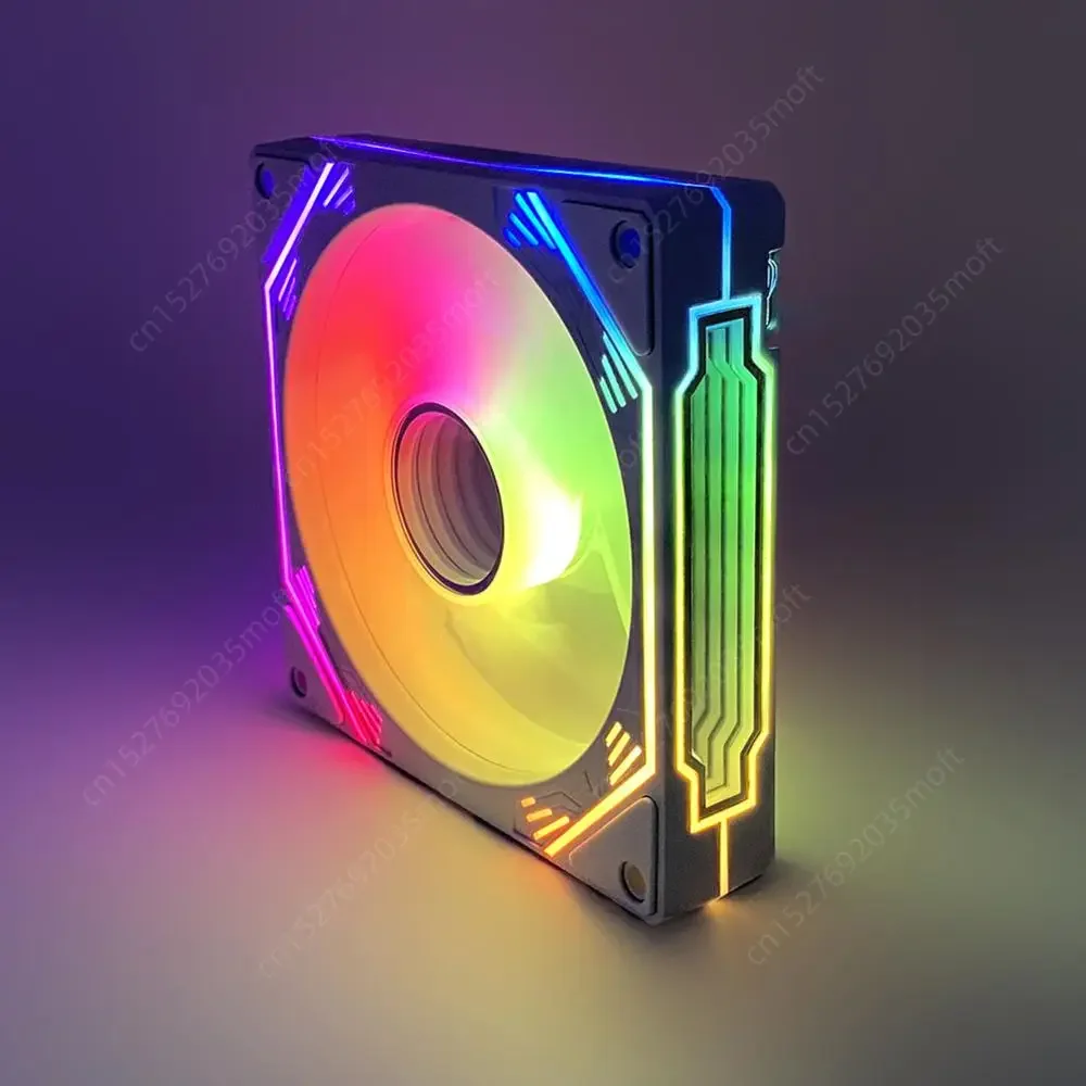 PC 컴퓨터 케이스 냉각 선풍기 유압 베어링, 데스크탑용 ARGB 섀시 라디에이터, 120mm 섀시 팬, 1800 RPM 4 핀 PWM, 5V 3 핀