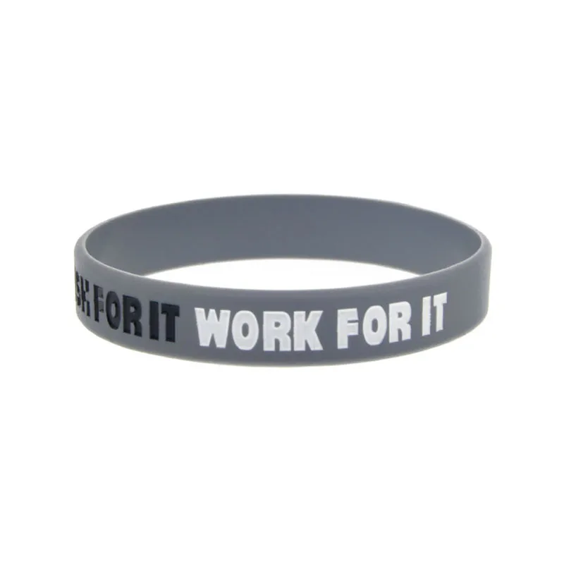 Inspirational Quotes Silicone Bracelet No Gender Wristband Do Not Wish for It Work for It Bangle 5 Colors 1 PC