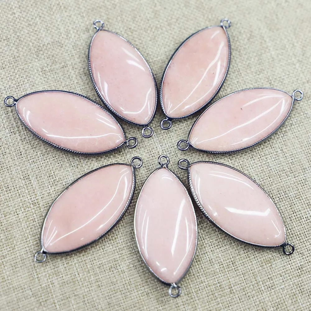 Natural Stone Horse Eye Draped Pendants Necklace Connector Mineral Healing Charms Fashion DIY Jewelry Accessories Wholesale 8Pcs