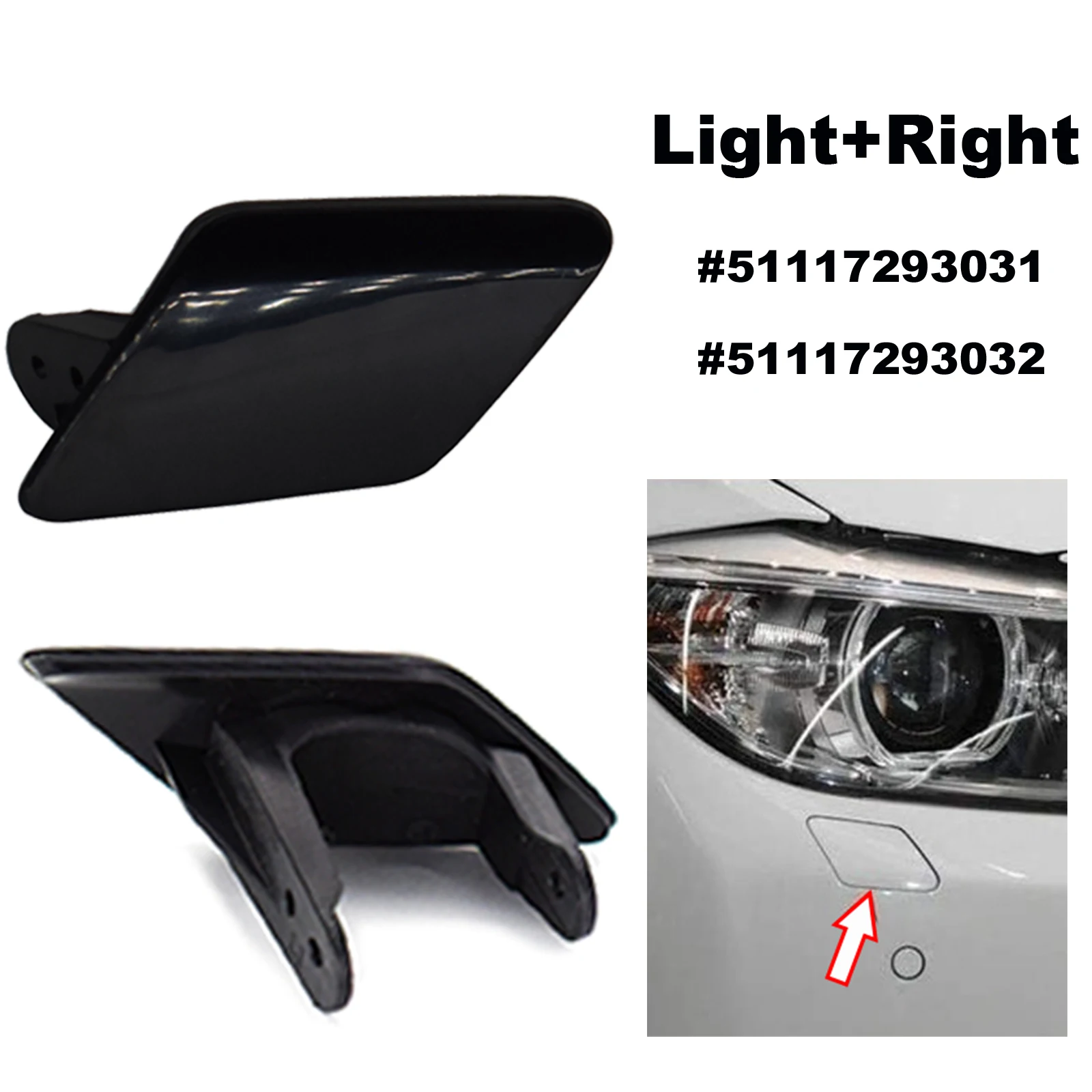 Details about   Right Headlight Washer Spray Nozzle Cover Fit for BMW F30 F31 3 Series 12-15 Wh