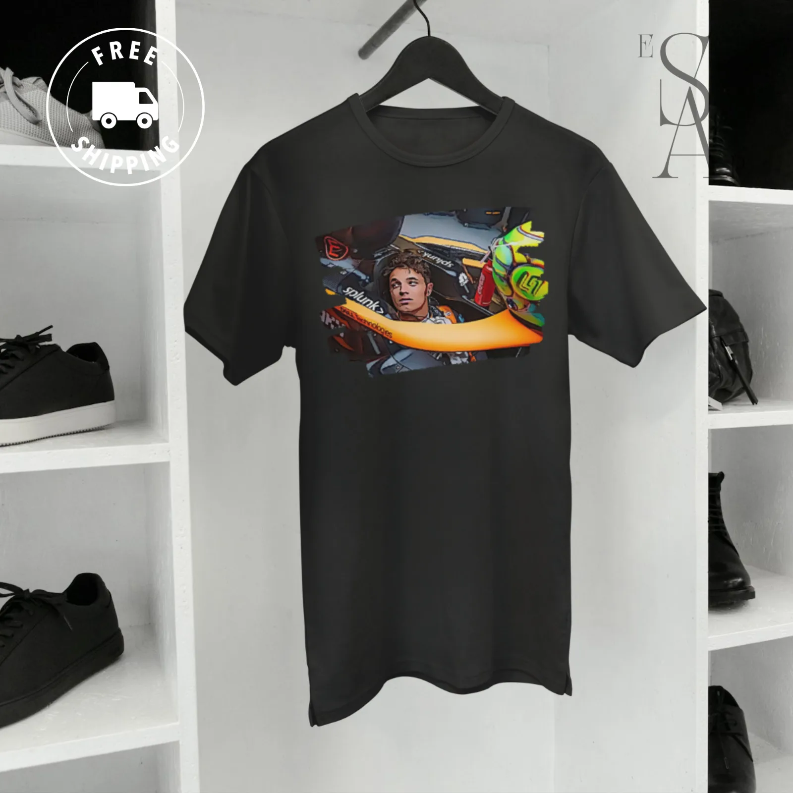 

Lando Norris Artistic Simple Unisex Premium Cotton T-Shirt Gift Women Men Shirt