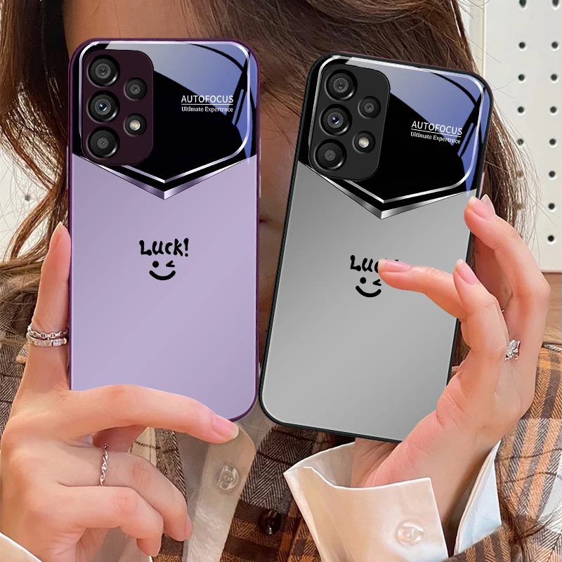 Light Purple Happiness Glass Phone Case
