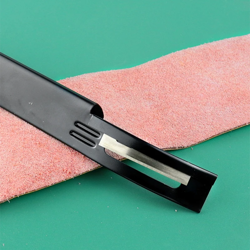 스테인레스 스틸 가죽 Skiving 칼 DIY 가죽 공예 안전 절단 칼 얇은 칼을 잘라 그루브 조각 칼