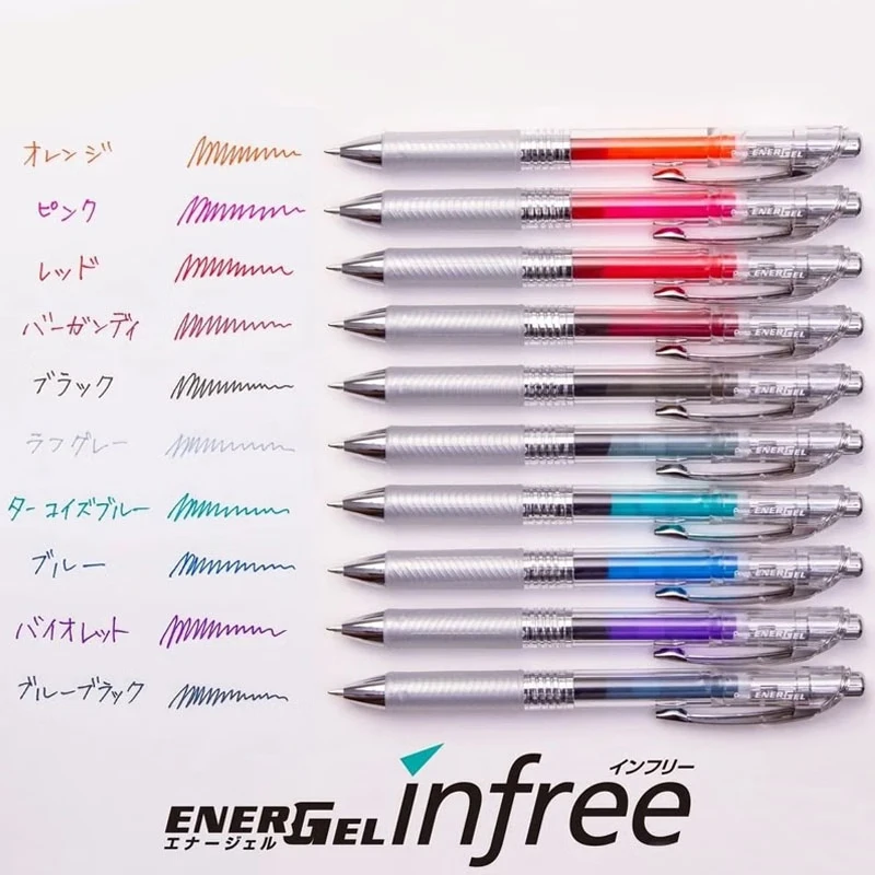 Pentel EnerGel Retractable Aesthetic Gel Pens - Transparent Barrel with Vibrant Water-Based Ink