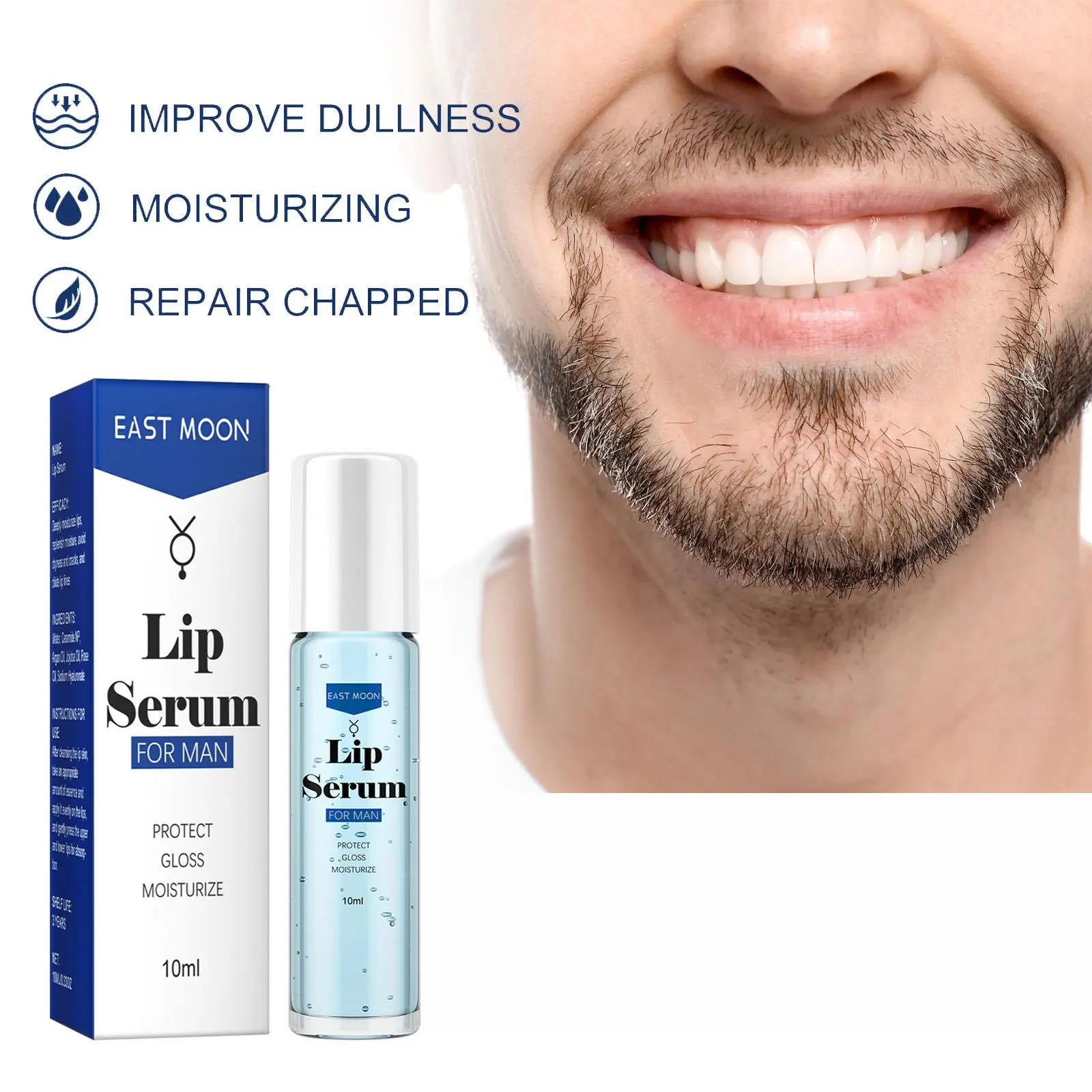 Men Lip Essential Serum Reducing Fine Lines Increase Elasticity Deeply Moisturizing Improving Dryness Hyaluronic Lip Care Liquid 4