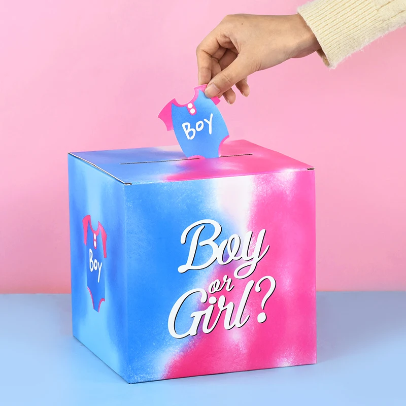 

1Set Boy Or Girl Gender Reveal Voting Games Box With 60pcs Voting Cards Baby Gender Reveal Party Decoration Baby Shower Supplies