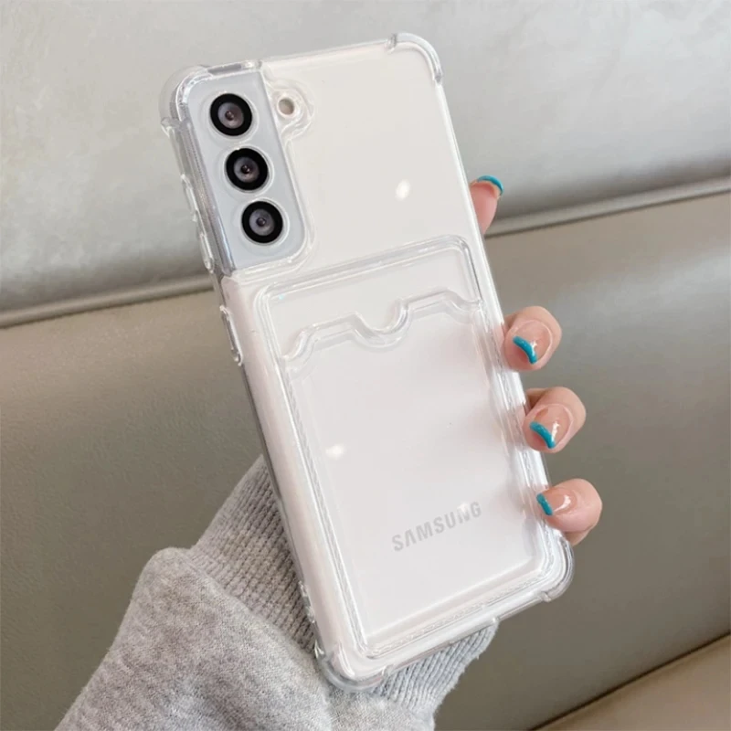 Card Holder Case for Samsung Galaxy S24 FE S22 S21 S20 Ultra Clear Funda For Samsung S24 S23 FE S10 Note 20 Ultra 10 Plus Cover phone case card holder bag case