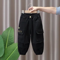 Spring and Autumn Kids Boys Pants 2024 New style Children's Handsome Cargo pants Cotton Boys Baby Casual Pants 3