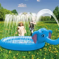 Cartoon Elephant Water Spray Game Mat Outdoor Play Mat Lawn Beach Sea Animal Inflatable Water Spray Kids Sprinkler Play Pad Mat 2