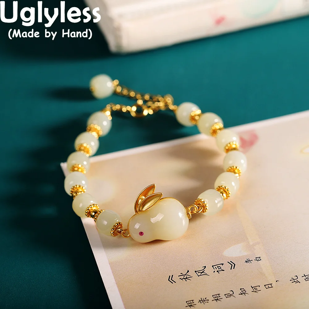 

Женские браслеты из серебра 925 пробы с натуральным кроликом Hotan