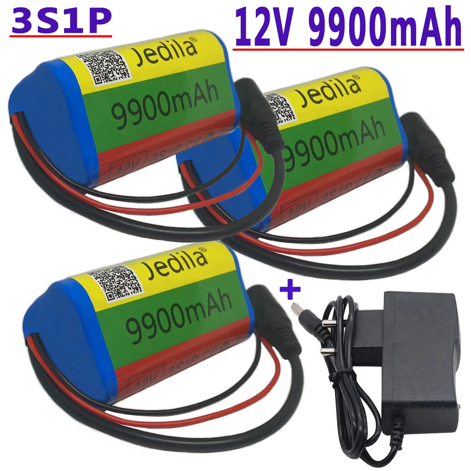 Rechargeable Battery 100%.New.12V.9900 mAh.3S1P.Batterie Au Lithium.18650.Batterie Au Lithium Pack Protection Conseil 1A Chargeur.