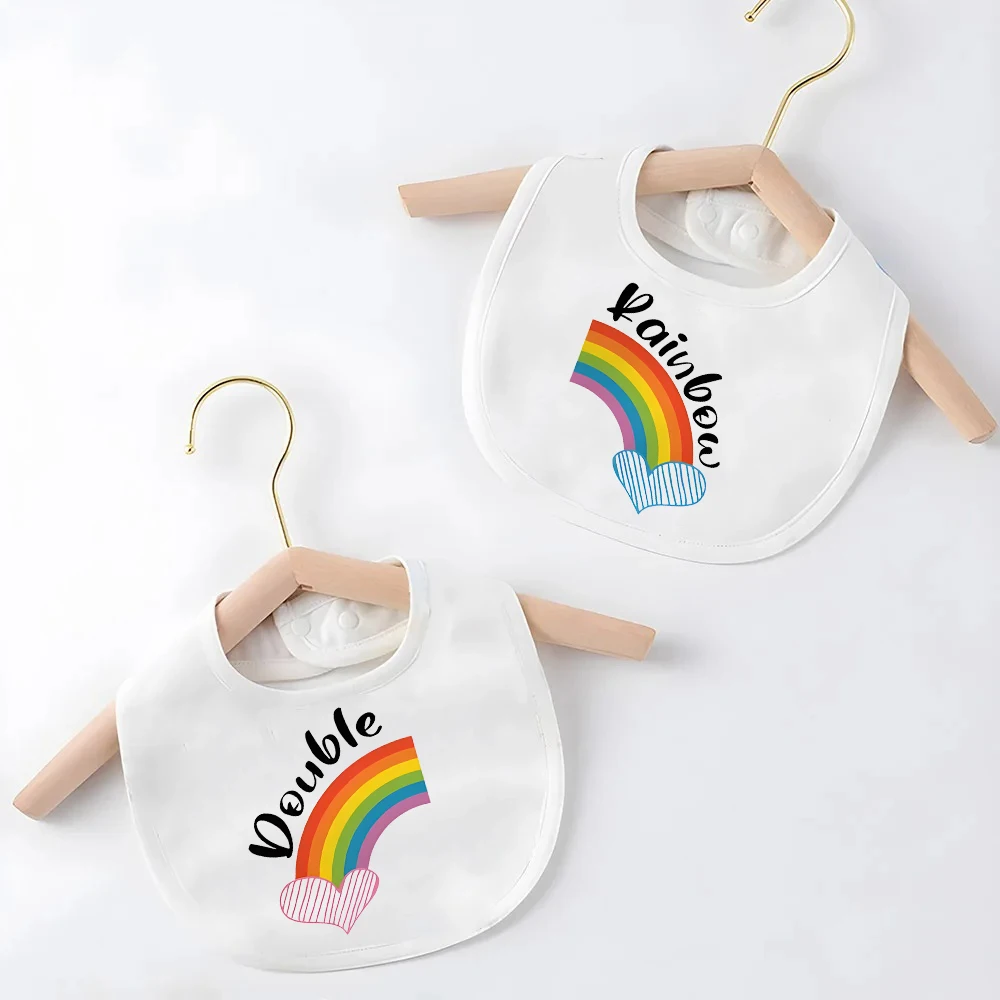 

Twins Letter Printed Baby Girl Boy Cotton Bib Brother Sister Newborn Saliva Towel Casual Comfort Infant Bib Best Gift To Infant