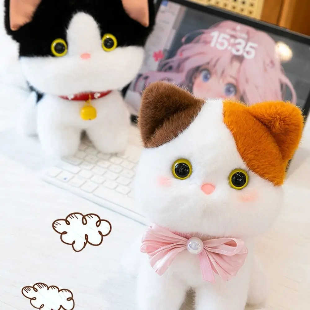 Siamese Kitten Sanhua Cat Plush Doll Lazy Fluffy Ragdoll Cat Plush Toy 23cm Stuffed Heterochromatic Cat Doll Kids Holiday Gifts