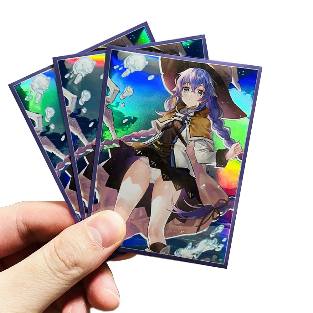 60 개/가방 애니메이션 카드 슬리브 67x92mm 보드 게임 카드 수호자 카드 TCG/PKM/MGT 트레이딩 카드 용 쉴드 더블 카드 커버