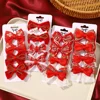 2/4pcs/set Chinese New Year Red Hairclip Tang Costume Headwear Girl‘s Ancient Style Hairclip Jewelry for Baby Tassel Hairpin 5