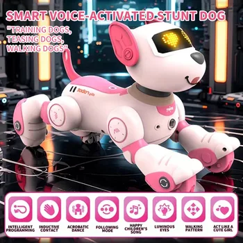 RC Robot Dog Toy for Kids, Programmable Robotic Puppy, Smart Interactive Stunt Robot Dog Toy for Kids 3-8 Year Gift 2