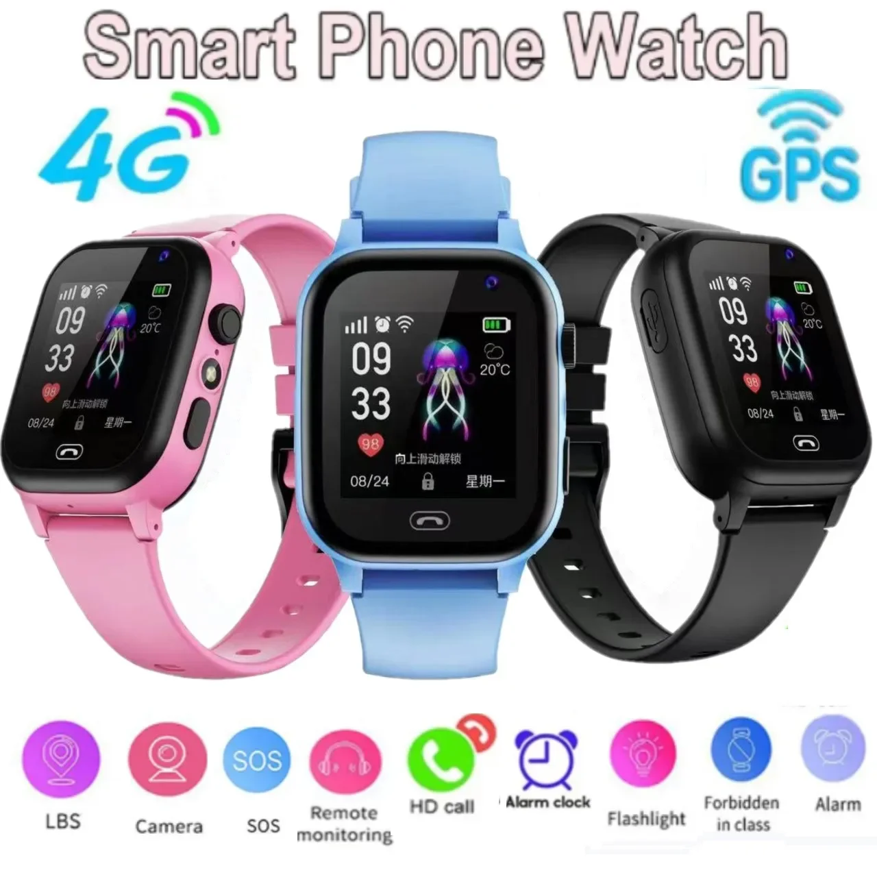 Kids 4G Smart Watch SOS GPS Location Video Call Sim Card For Children SmartWatch Camera Waterproof Watch For Boys Girls Relojes - AliExpress