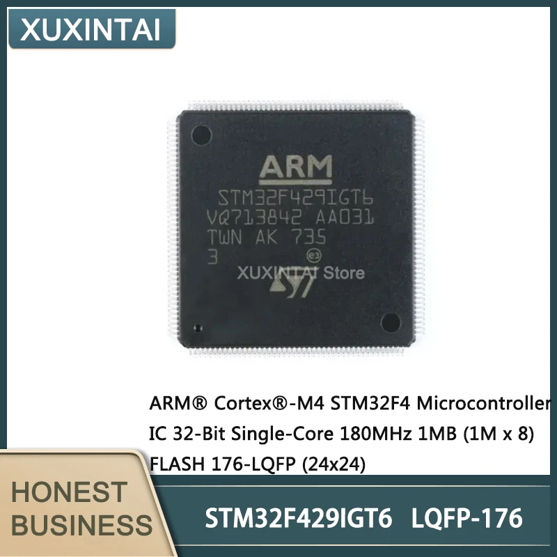 

5Pcs/Lot New Original STM32F429IGT6 STM32F429 MCU Microcontroller IC 32-Bit Single-Core 180MHz 1MB (1M x 8) 176-LQPF
