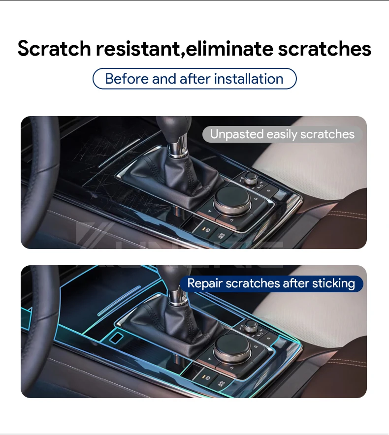 Für Mazda CX30 2020-2024 Auto Mittelkonsole Schaltpanel Navigationsbildschirm TPU Innenraum-Schutzfolie Kratzfest Reparatur LHD – Detail 2