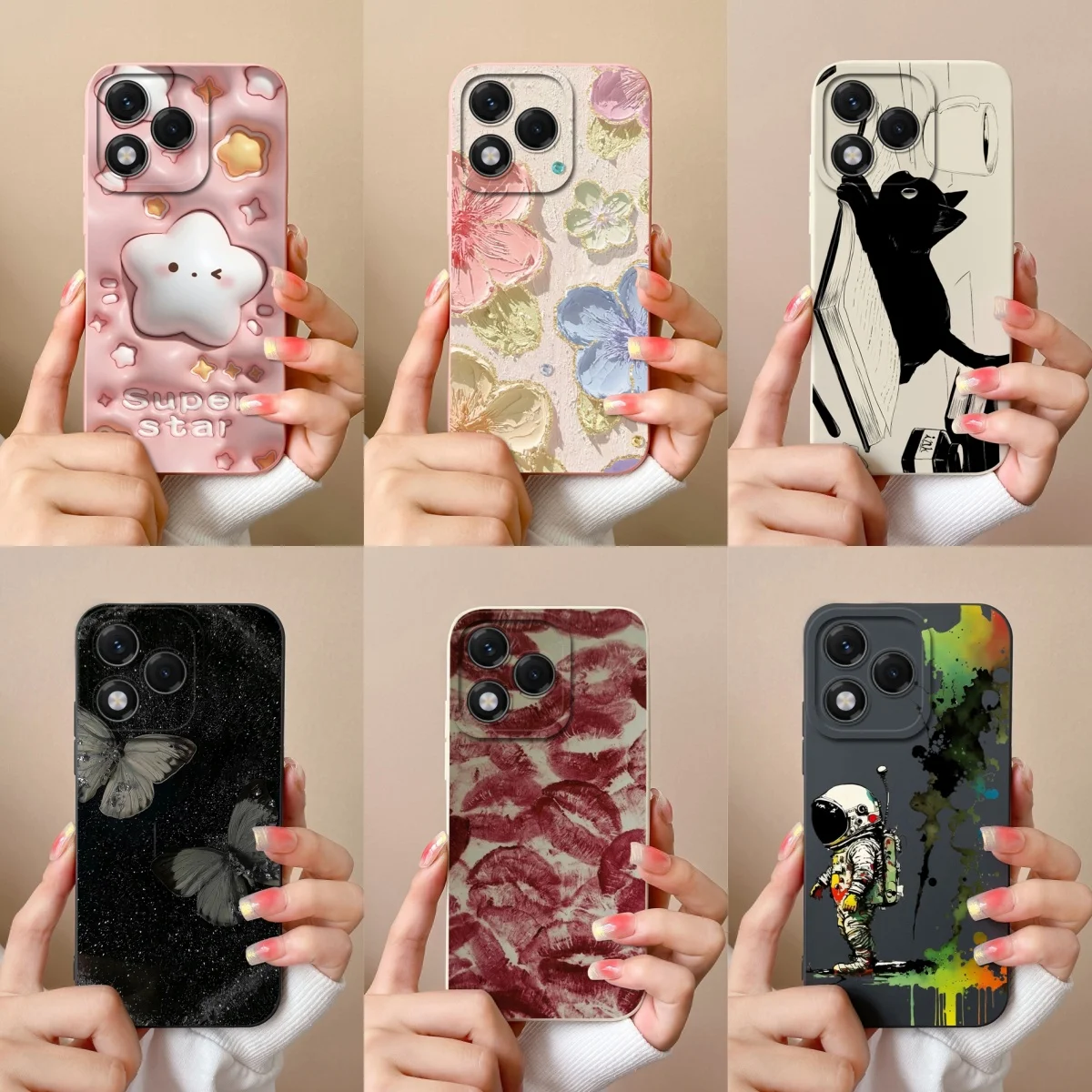 Lovely Flower Star Pattern Liquid Silicone Soft Case - High Quality Back Cover