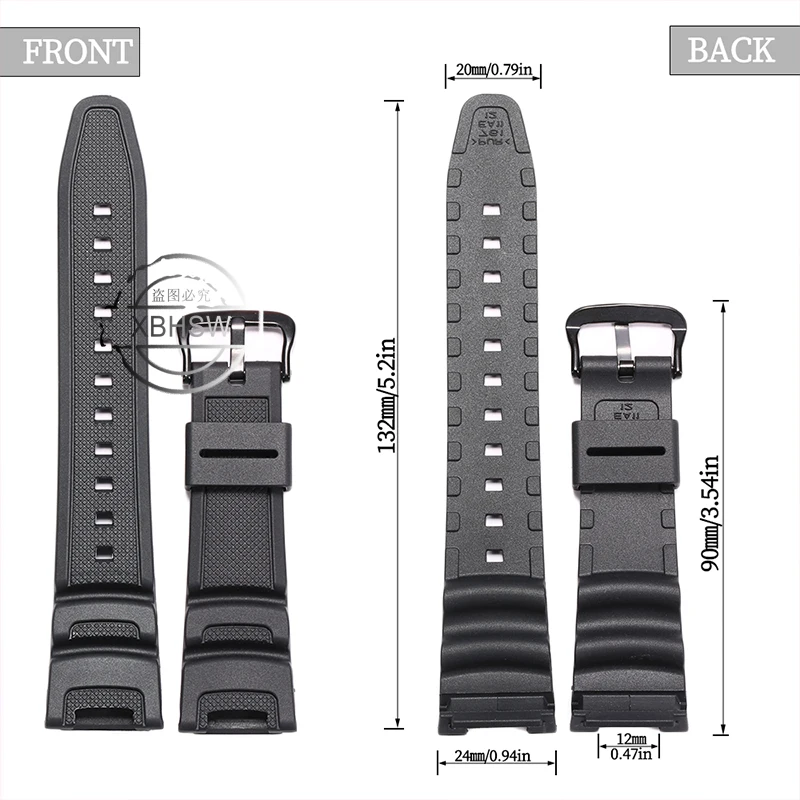 Waterproof Sport Resin Watchband with Pin Buckle