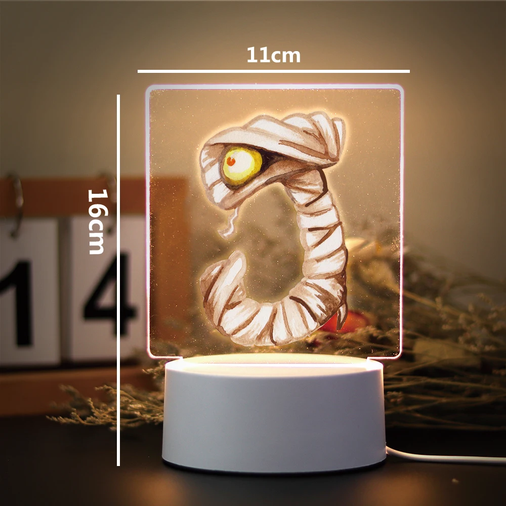 어린이용 글자 3D 야간 조명 장난감, 가정용 어린이 야간 조명, USB 분위기 테이블 램프