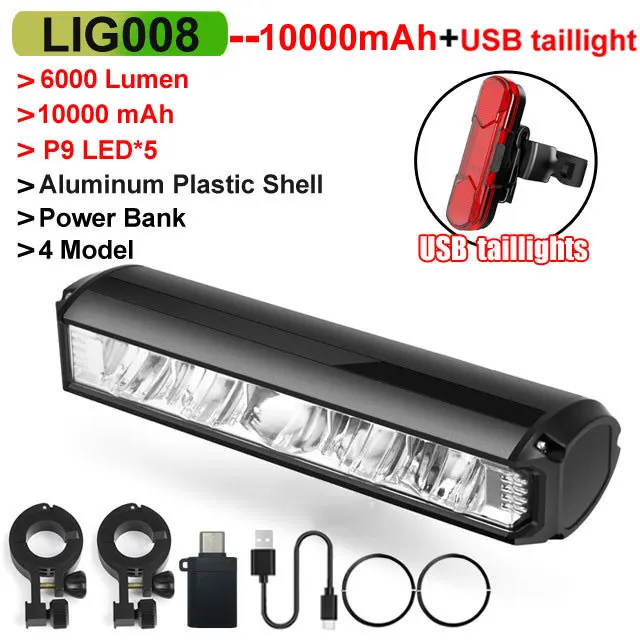High-Performance Waterproof Bicycle Light with USB Charging and Flashlight Function