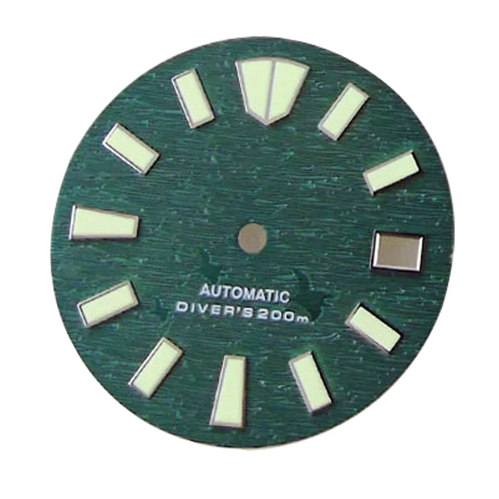 Green Luminous 29mm Watch Dial for Automatic Mechanical Diver Watches