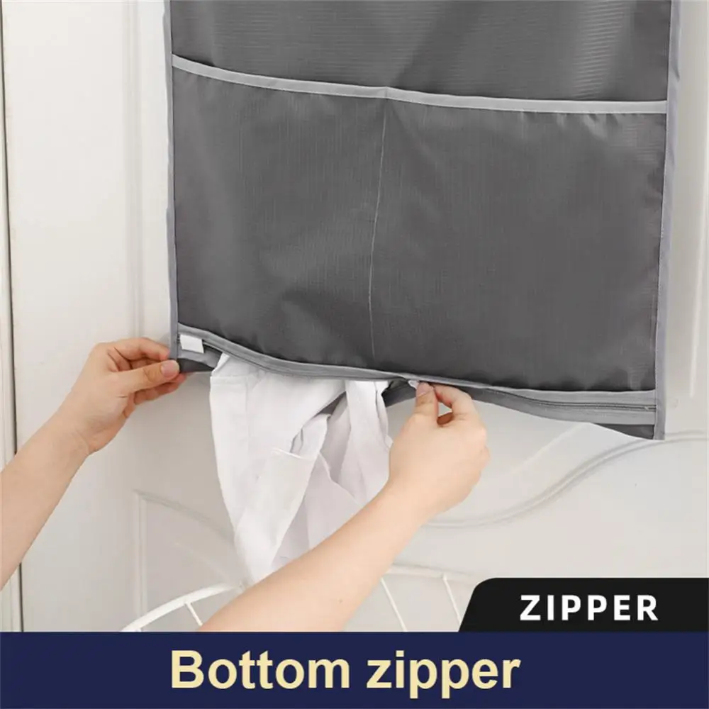 1Pc Folding Laundry Basket Wall Hanging Mesh Laundry Bag Dirty Clothes Storage Bags Home Bathroom Waterproof Basket Frame Bucket