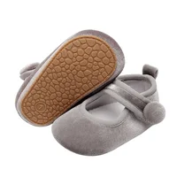 Citgeett Summer Infant Baby Girls Shoes Solid Color Velvet Princess Flats Casual Walking Shoes for Newborn Infant Toddler 4