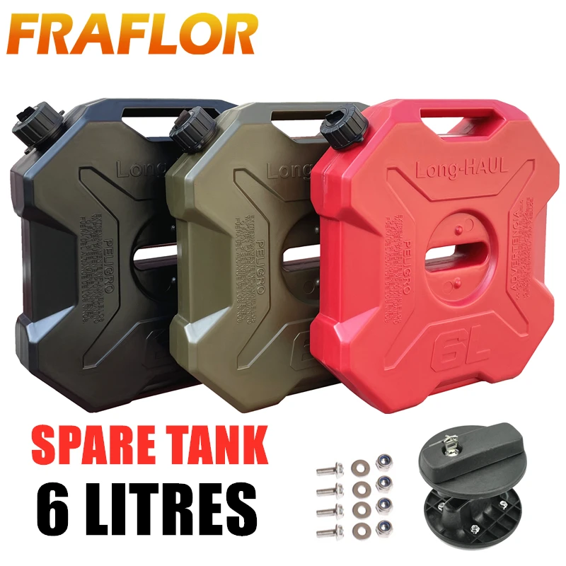 6L Green Black Motorcycle Spare Jerrycan Gas Can Gasoline Oil Container Fuel-jug Fuel Tank Cans Spare Plastic Petrol Tanks Mount petrol can motorcycle fuel container