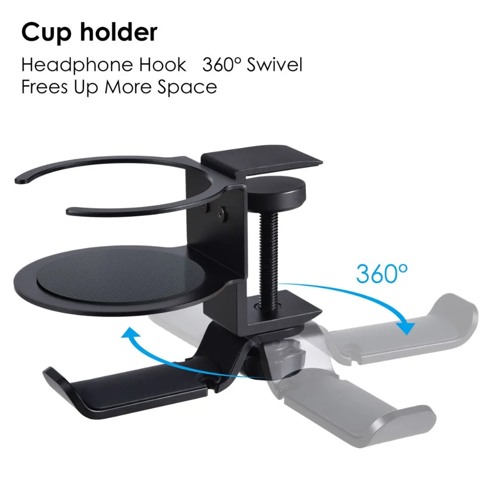 

Black Cup Stand New Rotatable Iron Water Cup Holder Anti Slip Adjustable Headphone Stand Classroom