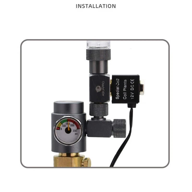 AQUAPRO CO2 Solenoid Valve 12V Pressure Regulator Aquatic Plant Gauge Switch Aquarium Accessories Fish Tanks Cylinder Equipment 2