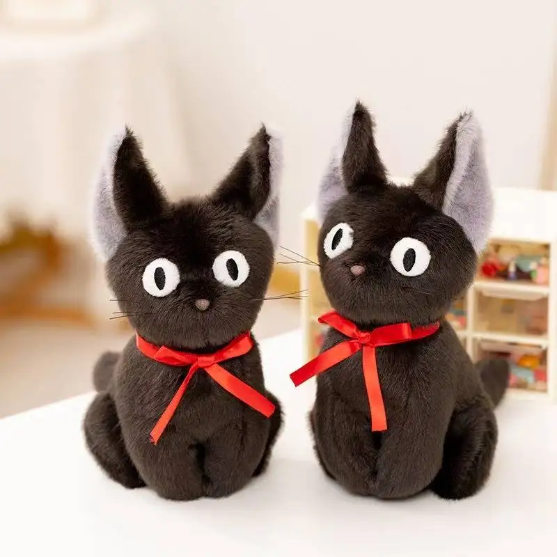 Nice 1pc 25cm Cute Bla Doll Riding Broomsti Witch's Pet Cat Toy Charm For Girls Soft Stuffed Toy Universal Pp Cotton Filling