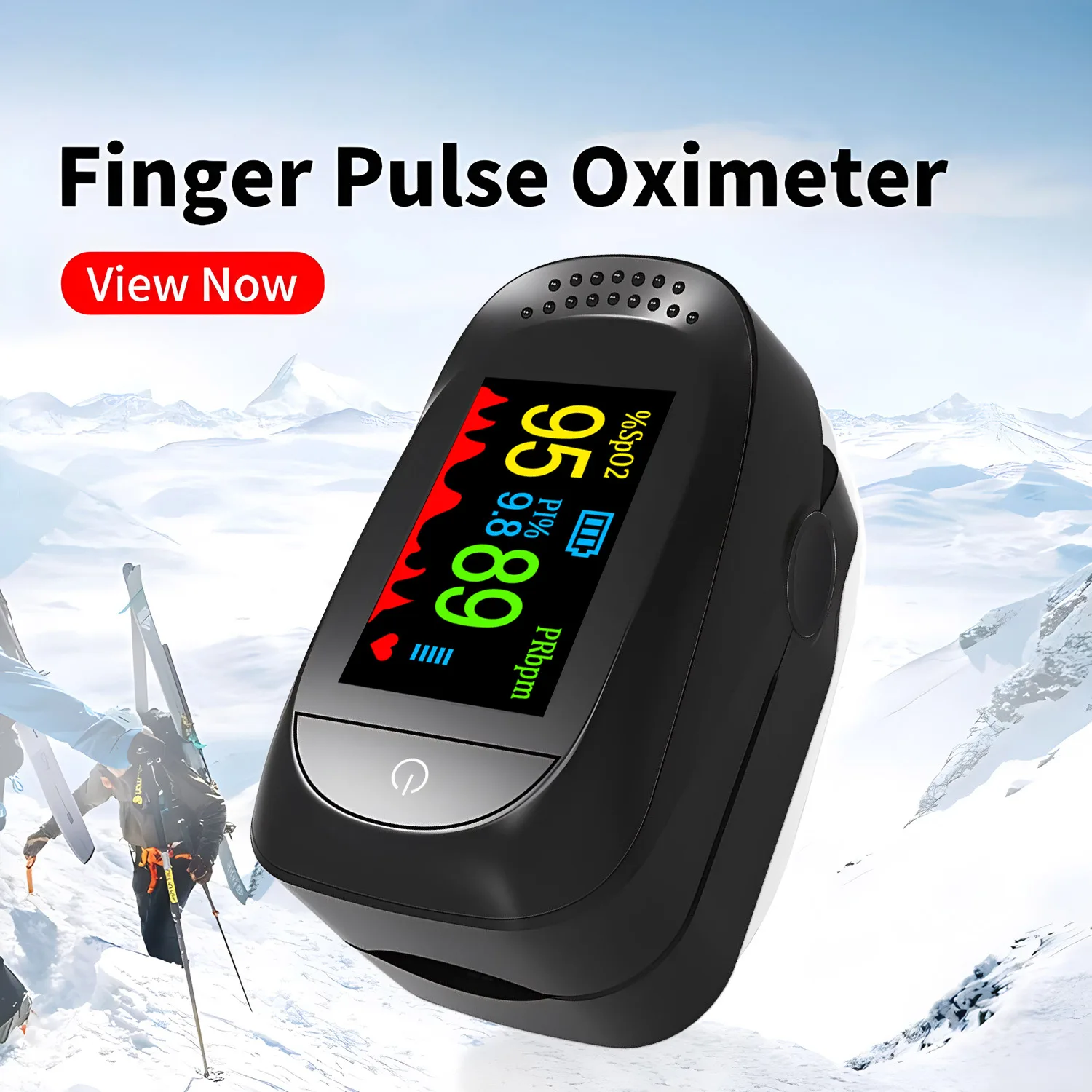 Finger Pulse Oximeter Finger Pulse Oximeter LED Blood Oxygen Saturation Heart Rate Monitor Oxymeters Medical With Digital Display Oximeter