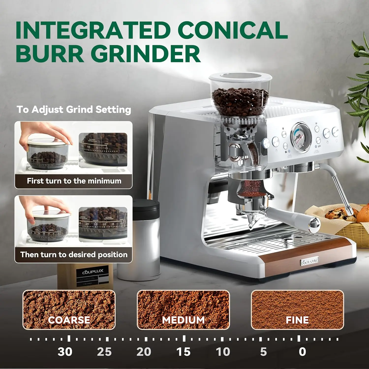 All-in-One Espresso Coffee Maker 20 Bar with Milk...