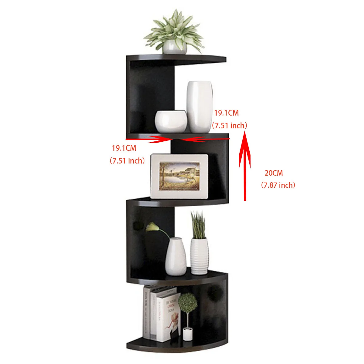 Corner Shelf 5/2-Tier Corner Floating Shelves Wall Easy Assemble Wall Shelves Bedrooms Living Room Decorations Bookcase corner wall shelves