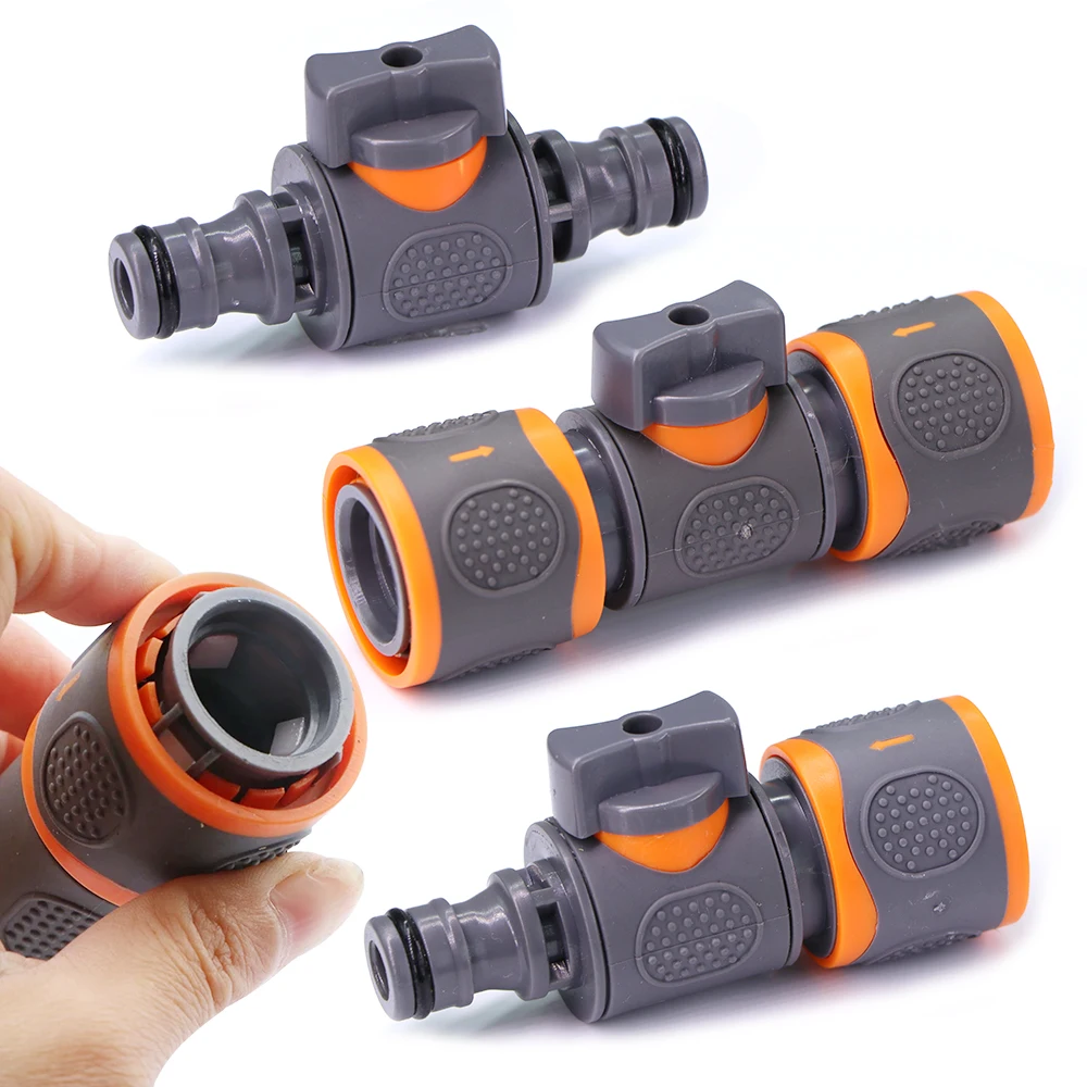 Garden Hose Adapter 16mm Ball Valve Hose Quick Connector Coupling Joint Extender Connect Repair for Garden Irrigation Tubing Stop Water