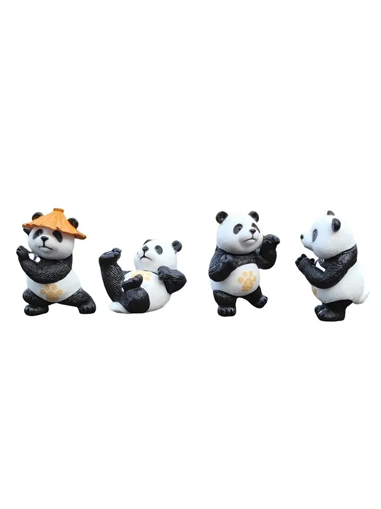 4pcs/set Panda Design Car Ornaments Car Center Console Ornaments Office Desk Small Interior Decoration car decoration accessories