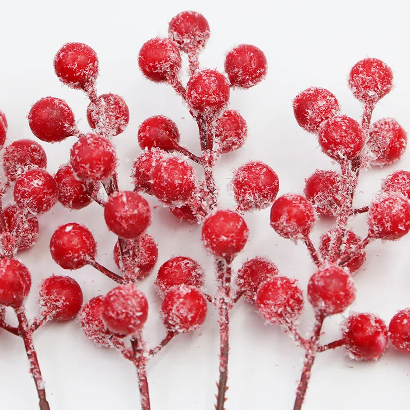 (10 pieces/bag) 22cm snowflake simulation berry skewer Christmas tree outdated New Year celebration room vase decoration