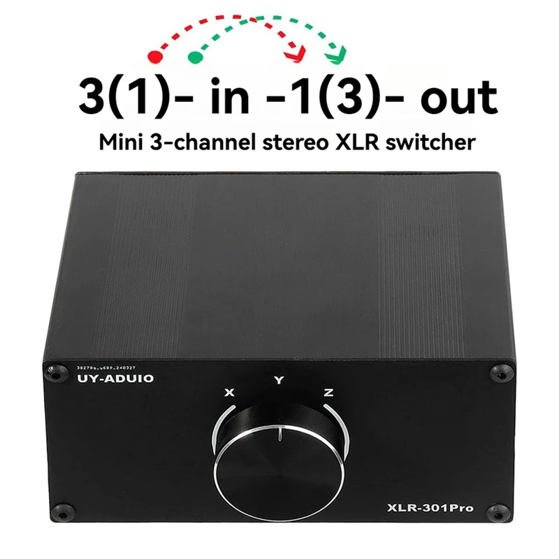 3방향 패시브 스테레오 오디오 스위처 XLR 3-여성 1-남성 스위처 3입력 1출력 또는 1입력 3출력 분배기 박스 XLR-A86Z