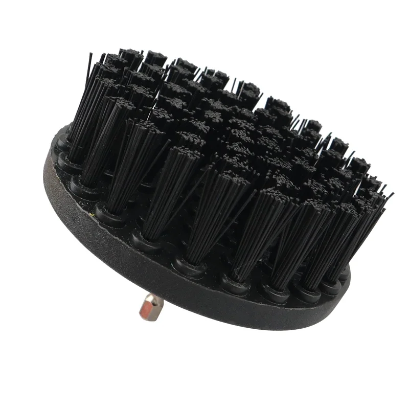 2/3.5/4/5'' Black Disc Drill Brush Attachment Power Hard Bristle Scrubber for Polisher Bathroom Cleaning Kit with Extender 6