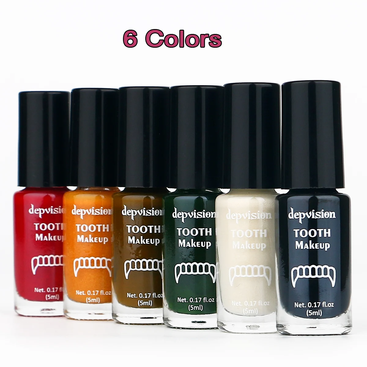 Depvision Tooth Paint Makeup Colorful Non Toxic for Halloween Party Cosplay Cosmetics Pigment 4