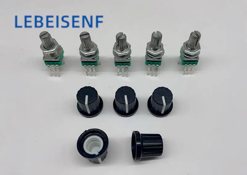 

5pcs/lot Sealed RK097N single vertical potentiometer B1K B20K B50K B100K-B1M handle 15MM flowers + knob cap