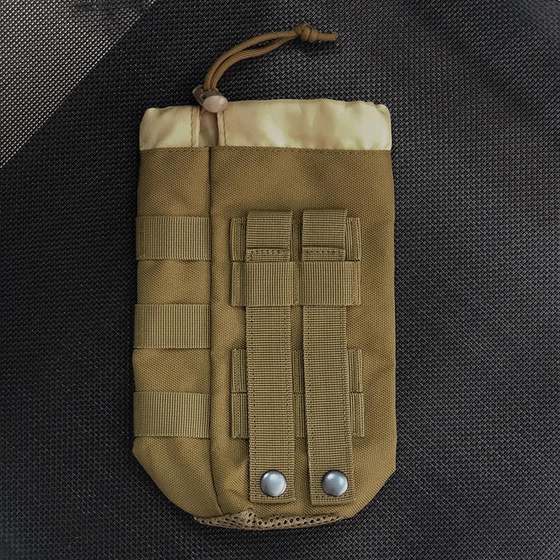 Taktische Molle Umhängetasche Einstellbare Kordelzug Wasser Flasche Tasche Outdoor Camping Wandern Wasser Flasche Halter Beutel mit Schnalle