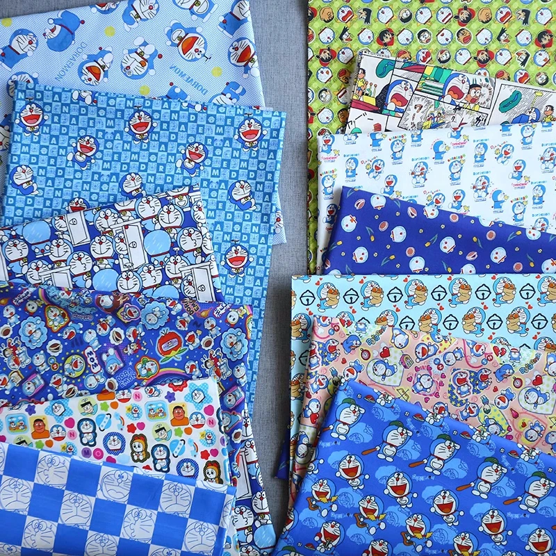 

140 см ширина мультфильм Doraemon японское аниме 100 хлопок ткань для рукоделия ткань домашняя одежда материал для шитья
