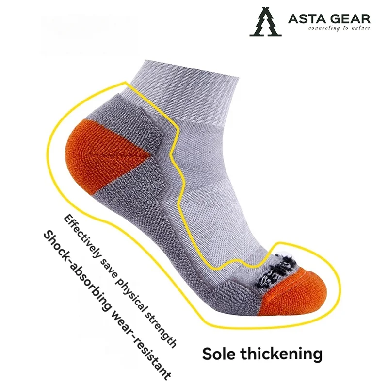 ASTA GEAR-Merino Wool Socks for Outdoor Skiing, mountaineering, Hiking, Mountain Climbing, Mid Length, Warm, Autumn, Winter